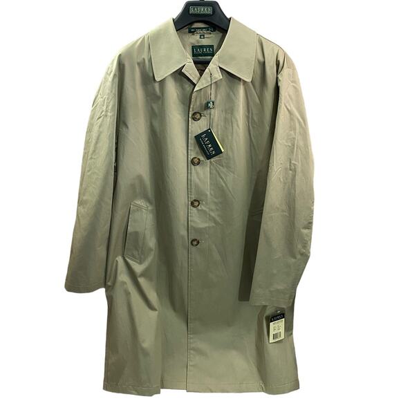 NWT Polo Ralph Lauren 44 LG trench coat beige Model Alan